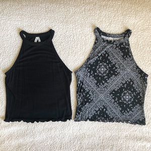 Set of Two Juniors High Neck Tank Tops